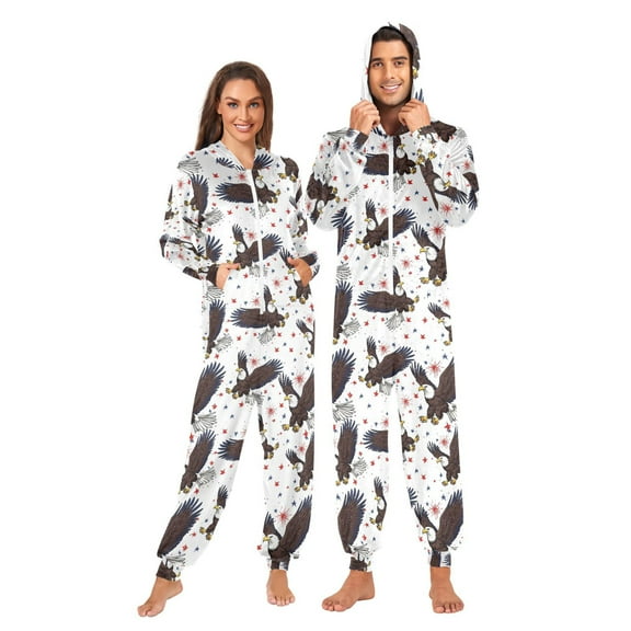 joogoo Eagles Stars Unisex Adults Onesies Pajamas Jumpsuits L
