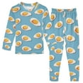 thumbnail image 1 of joogoo Egg on Blue Background Pajamas Set Long Sleeve Soft Cotton Sleepwear 2 Piece 18M, 1 of 7