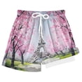 thumbnail image 1 of joogoo Eiffel Tower Cherry Blossoms Boys Swim Trunks Beach Swimsuit Shorts Boxer 7Y, 1 of 8