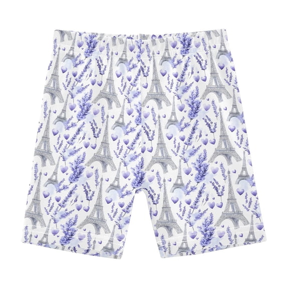 joogoo Eiffel Tower Lavender Girls Lined Shorts Bike Dance Bottoms 10Y