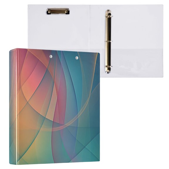 joogoo Elegant Abstract Pattern Hardcover 3 Ring Binder 1.5" Round Rings Interior Pockets Binders Organizer 1 Pack