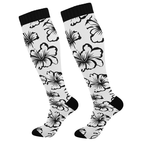 joogoo Elegant Tropical Floral-p3 Socks Women Men Knee High Sock