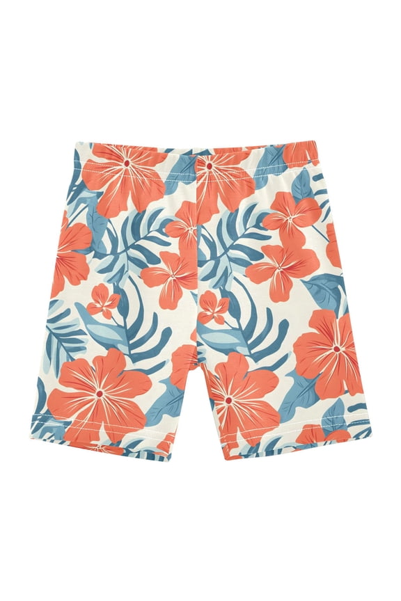 Elegant Tropical Floral-p5 Girls Lined Shorts Bike Dance Bottoms 6T