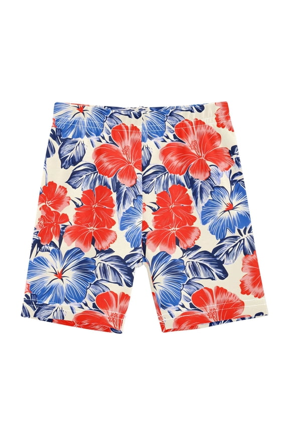Elegant Tropical Flower-t5 Girls Lined Shorts Bike Dance Bottoms 8Y