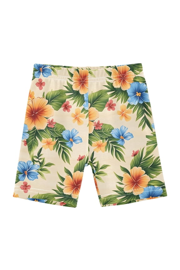 Elegant Tropical Flower-t8 Girls Lined Shorts Bike Dance Bottoms 8Y