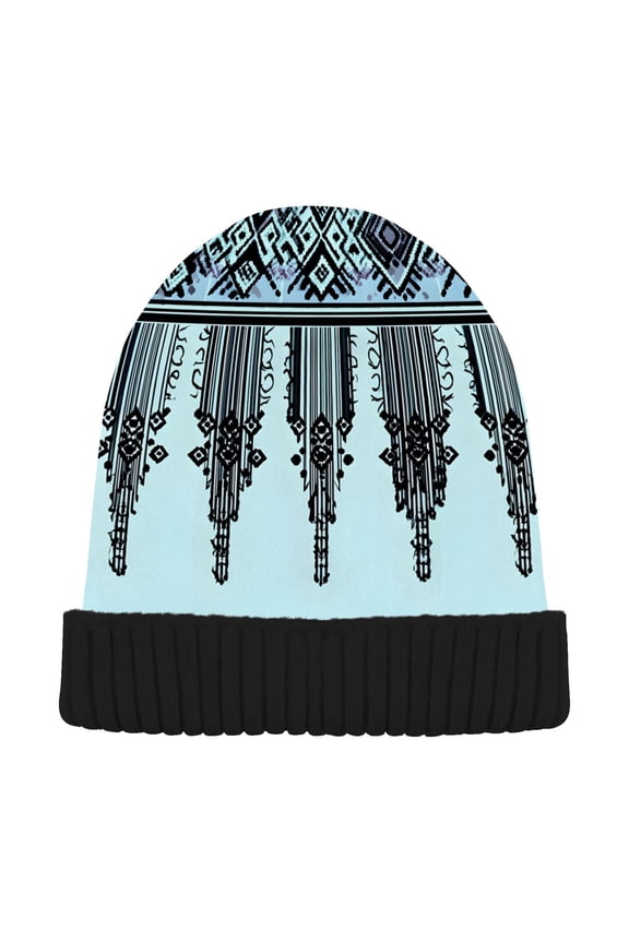Ethic Aztec Beanie Hats Cuffed Winter Warm Knit Thick Beanies