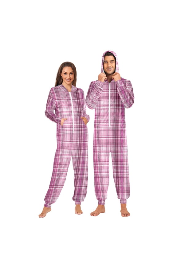 Ethnic Checkered Unisex Adults Onesies Pajamas Jumpsuits XL