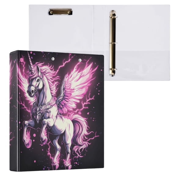 joogoo Ethnic Unicorn Hardcover 3 Ring Binder 1.5" Round Rings Interior Pockets Binders Organizer 1 Pack