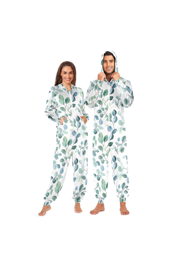 Eucalyptus Leaves Unisex Adults Onesies Pajamas Jumpsuits M