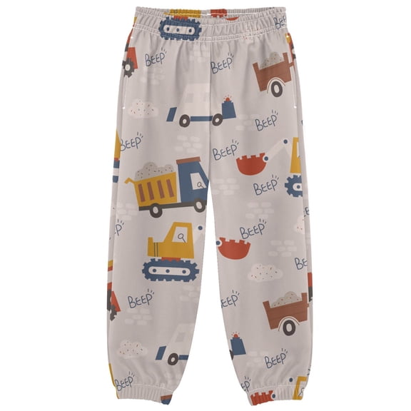 joogoo Excavator Bricks Pattern Boys' Sweatpants Jogger Pants 4T