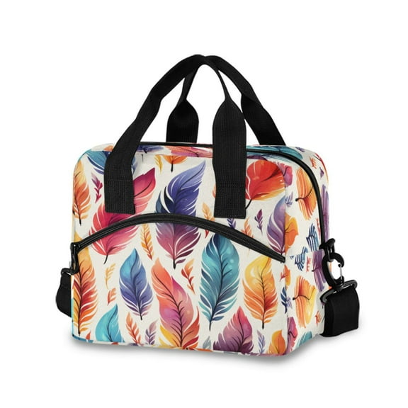 joogoo Feathers Insulated Lunch Bags Reusable Cooler Box with Shoulder Strap
