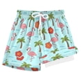 thumbnail image 1 of joogoo Flamingo Coconut Tree Boys Swim Trunks Beach Swimsuit Shorts Boxer 7Y, 1 of 8