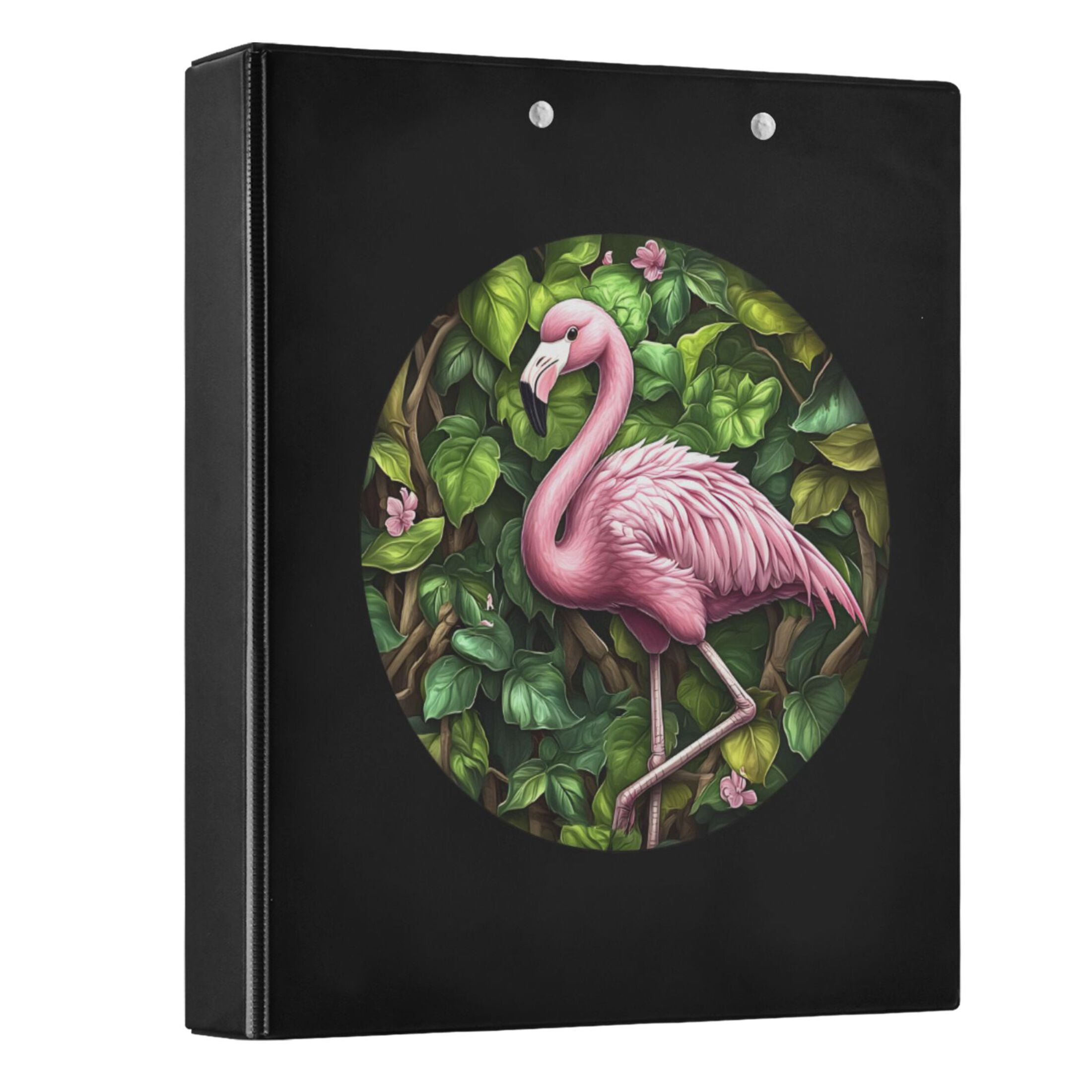 joogoo Flamingo Tropical Hardcover 3 Ring Binder 1.5" Round Rings Interior Pockets Binders Organizer 1 Pack