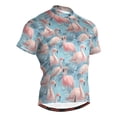 thumbnail image 1 of joogoo Flamingo on Blue Leave Men's Cycling Jerseys Mountain Bike Short Sleeve Tops S, 1 of 7