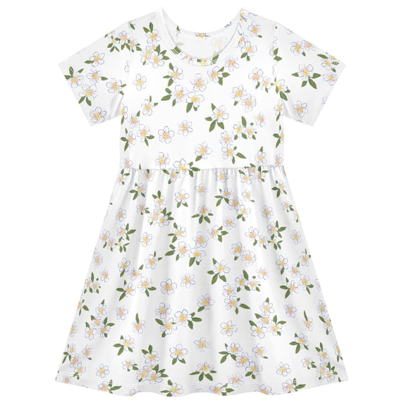 joogoo Flower-p1 Girls' Short Sleeve Dress Kids Dresses 2T