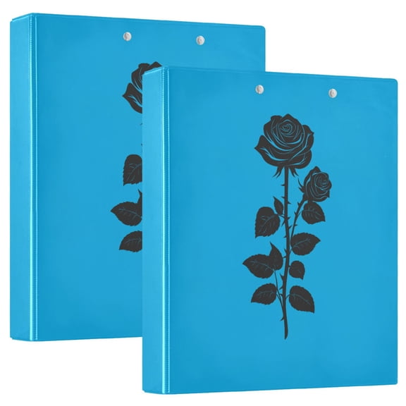 joogoo Flower-z9 Hardcover 3 Ring Binder 1.5" Round Rings Interior Pockets Binders Organizer 2 Pack
