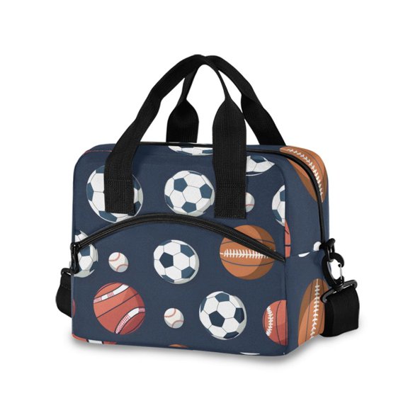 joogoo Football Baseball Insulated Lunch Bags Reusable Cooler Box with Shoulder Strap