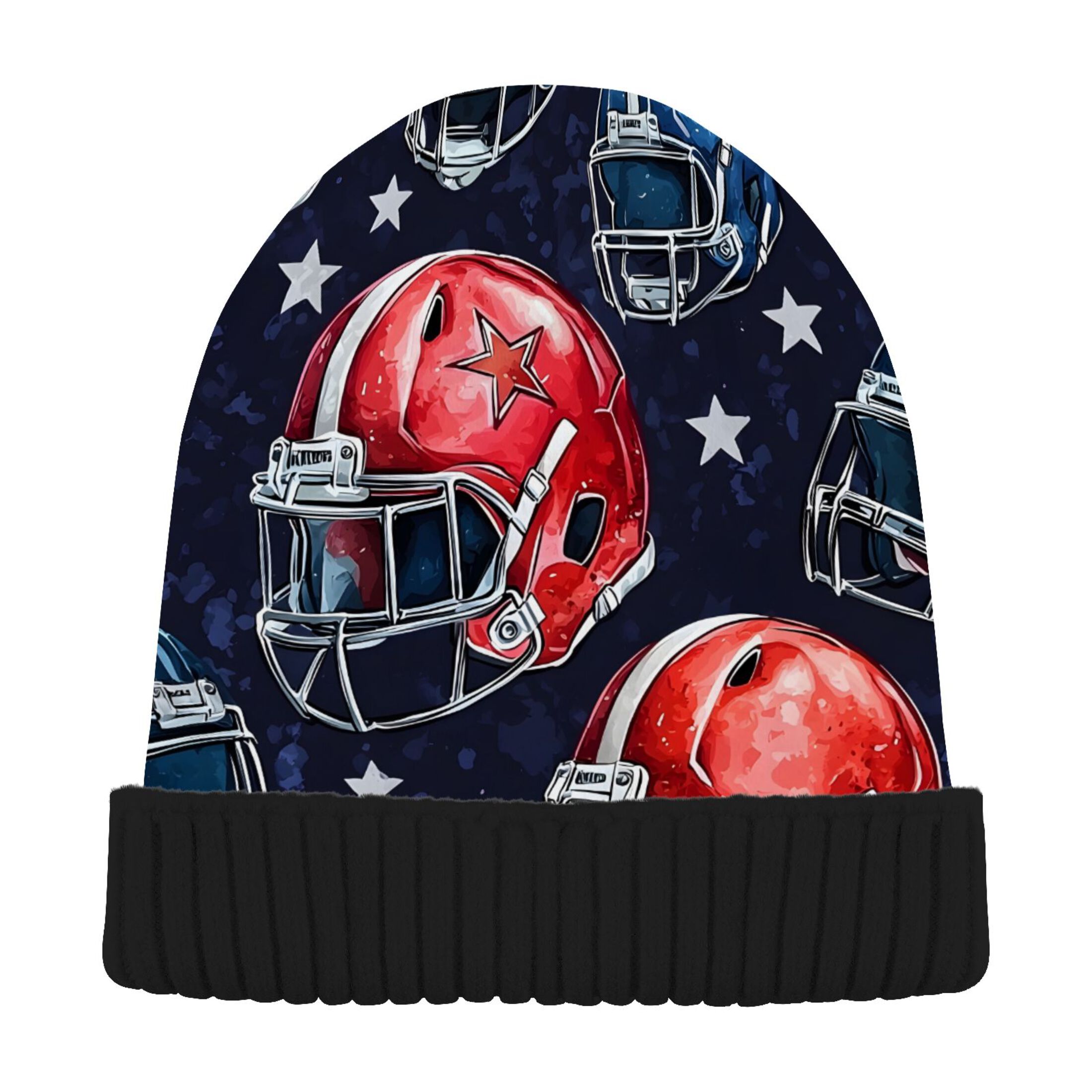 beanie that looks like a football helmet joogoo Football Helmet Beanie Hats Cuffed Winter Warm Knit Thick Beanies