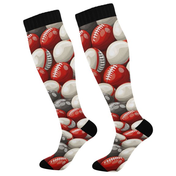 joogoo Football Rugby Balls Long Socks Women Men Knee High Sock