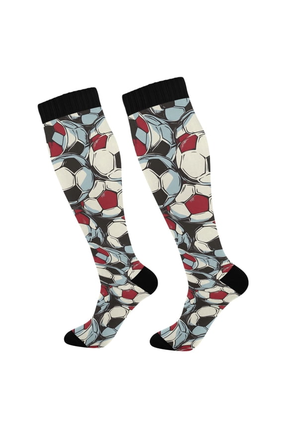 Football Soccer Ball Socks Women Men Knee High Sock