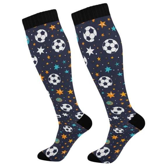 joogoo Football and Star Socks Women Men Knee High Sock