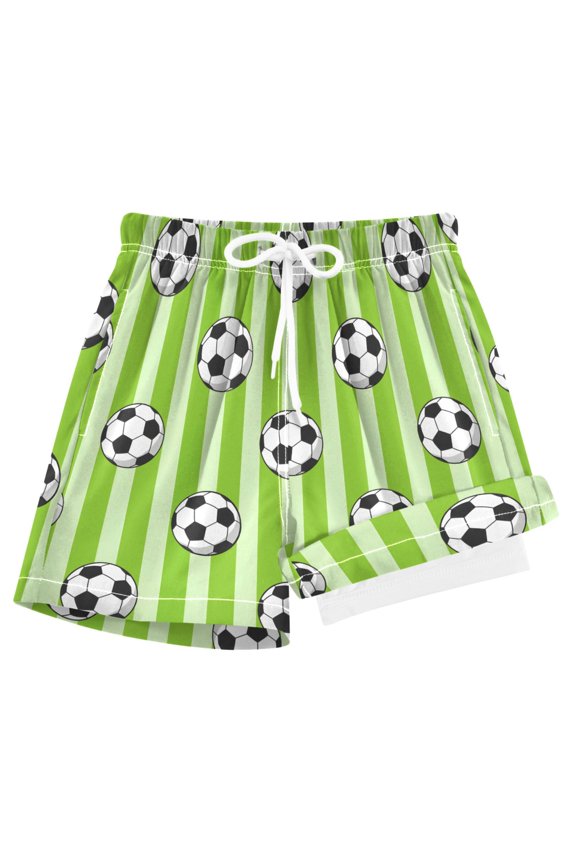 Football on Stripes Boys Swim Trunks Beach Swimsuit Shorts Boxer 8Y