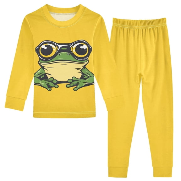 joogoo Frog 2 Piece Long Sleeve Tee and Pants Cotton Pajama Set 5Y