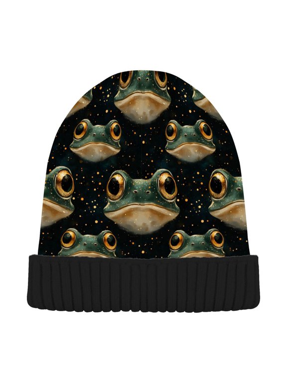 Frogs Beanie Hats Cuffed Winter Warm Knit Thick Beanies