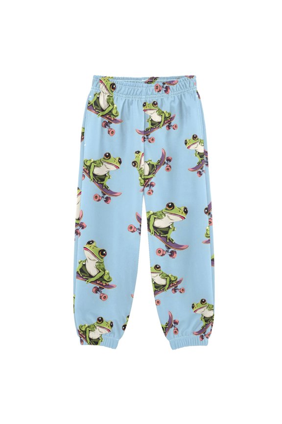 Frogs Playing Skateboard Boys' Sweatpants Jogger Pants 4T