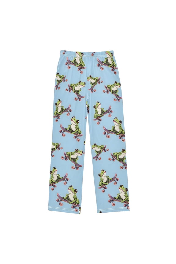 Frogs Playing Skateboard Pajama Pants Pj Bottoms Sleepwear Lounge S