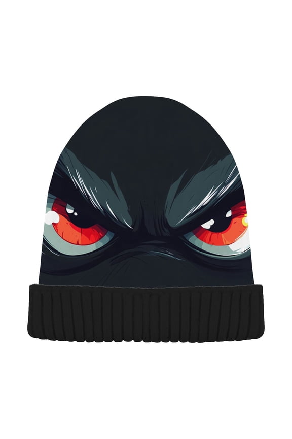 Funny Cool Eyes Beanie Hats Cuffed Winter Warm Knit Thick Beanies