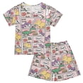 thumbnail image 1 of joogoo Funny Dinosaurs Cute Pattern Pajama Sets Short Sleeve Cotton 2-Piece Sleepwear 10Y, 1 of 7