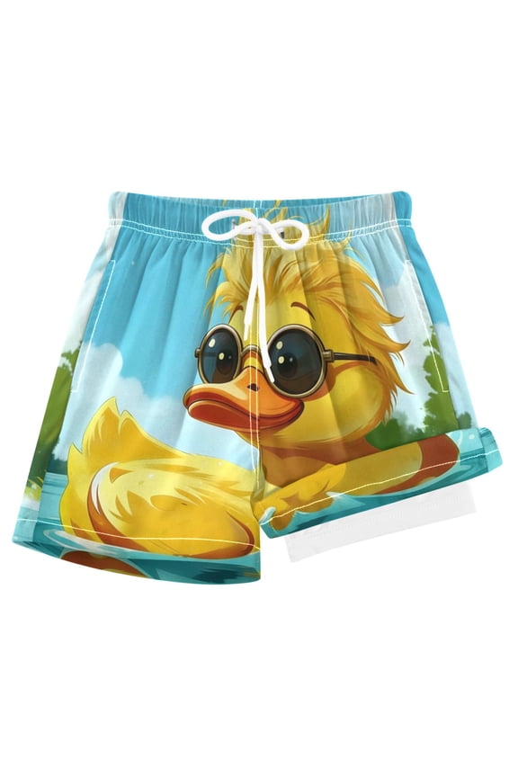 Funny Duck Boys Swim Trunks Beach Swimsuit Shorts Boxer 4T