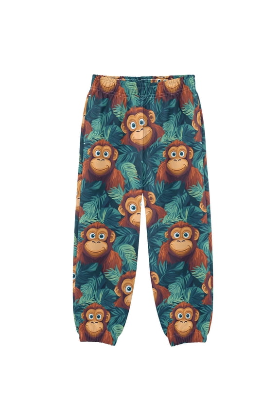 Funny Gorillas Palm Leaf Boys' Sweatpants Jogger Pants 3T