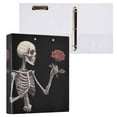 thumbnail image 1 of joogoo Funny Skull Roses Flower Hardcover 3 Ring Binder 1.5" Round Rings Interior Pockets Binders Organizer 1 Pack, 1 of 9