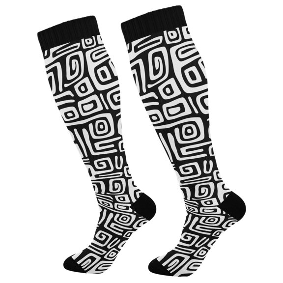 joogoo Funny Stripes Pattern Socks Women Men Knee High Sock