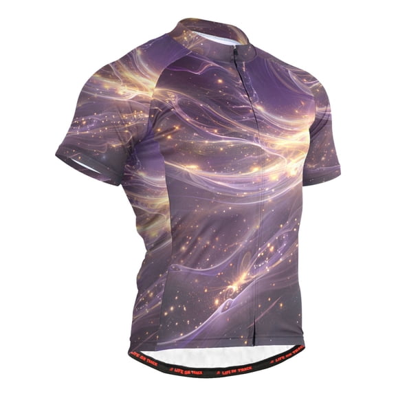 joogoo Galaxy Glitter Men's Cycling Jerseys Mountain Bike Short Sleeve Tops L