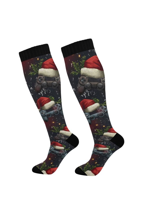 Game Controller Christmas Socks Women Men Knee High Sock