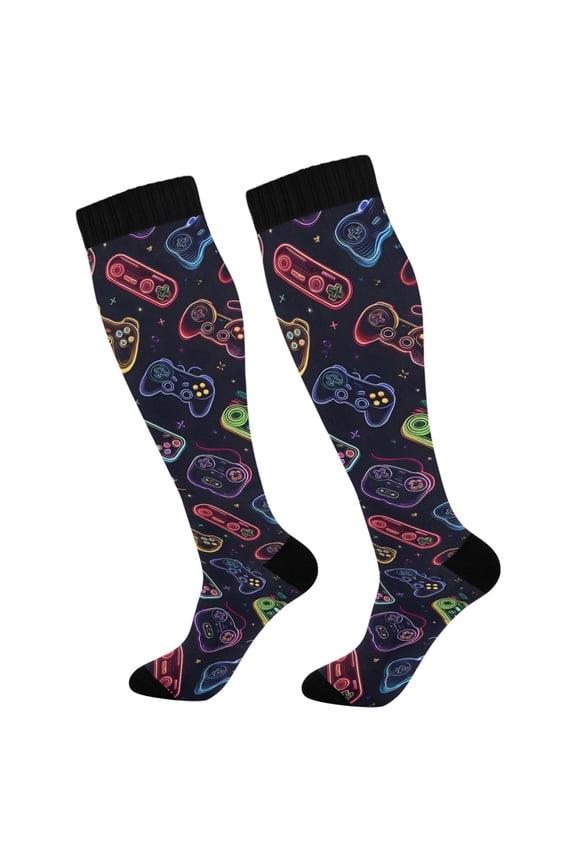 Game Controller Socks Women Men Knee High Sock