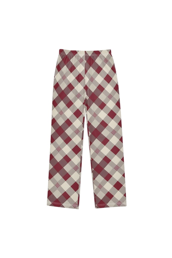 Geometric Checkered Grid Pattern Pajama Pants Pj Bottoms Sleepwear Lounge L