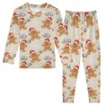 thumbnail image 1 of joogoo Gingerbread Man Snowflake Bell Pattern 2 Piece Long Sleeve Tee and Pants Cotton Pajama Set 5Y, 1 of 7
