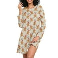 thumbnail image 1 of joogoo Gingerbread Man Snowflake Bell Pattern Women's Long Sleeve Nightgown Sleepwear L, 1 of 8