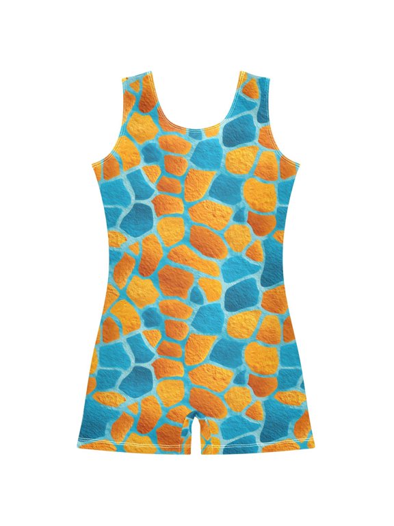 Giraffe Pattern Pattern Girls Leotards Gymnastics Tumbling Outfit Biketard Unitard 5-6Years