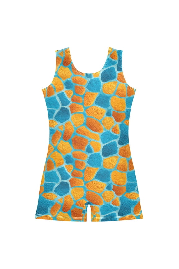 Giraffe Pattern Pattern Girls Leotards Gymnastics Tumbling Outfit Biketard Unitard 7-8Years