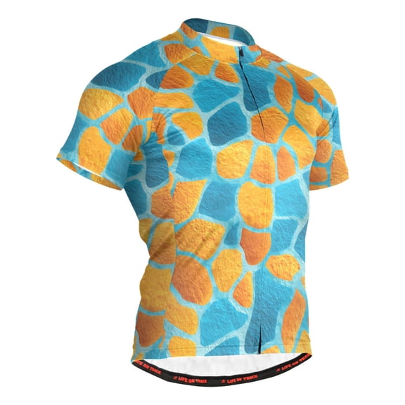 joogoo Giraffe Pattern Pattern Men's Cycling Jerseys Mountain Bike Short Sleeve Tops L