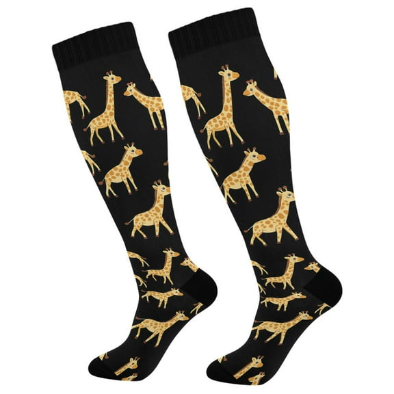 joogoo Giraffes Pattern Long Socks Women Men Knee High Sock