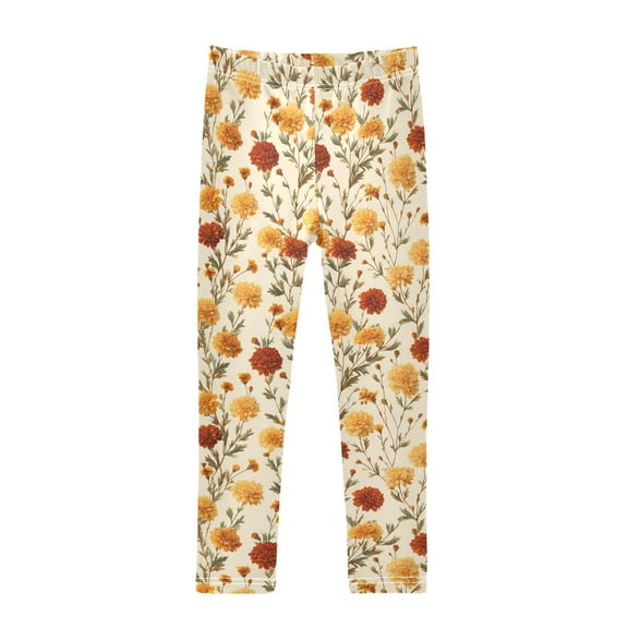 joogoo Girls' Leggings Autumn Flower Yoga Pants 6T