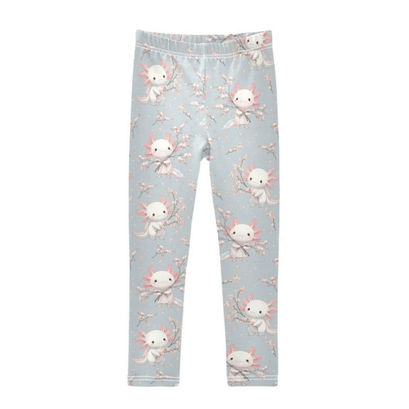 joogoo Girls' Leggings Axolotl Cherry Blossom Yoga Pants 6T