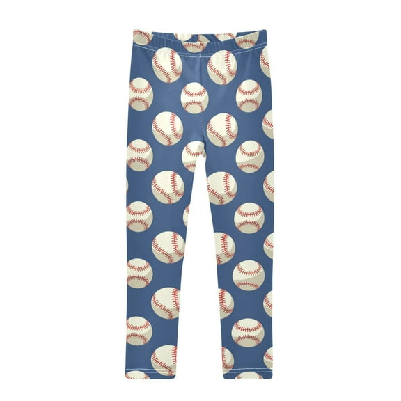 joogoo Girls' Leggings Baseball Blue Yoga Pants 9-10T