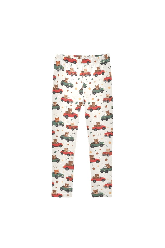 Girls' Leggings Bear Driving Car Yoga Pants 5T